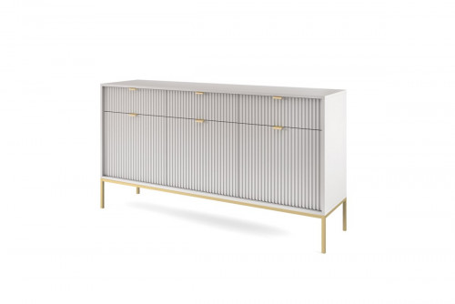 Комод Perfect Home Nova 3-дверный с 3 ящиками и золотыми ножками KSZ154 Серый