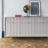 Комод Perfect Home Nova 3-дверный с 3 ящиками и золотыми ножками KSZ154 Серый