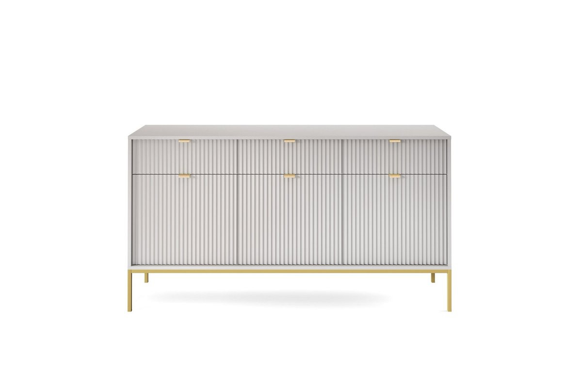 Комод Perfect Home Nova 3-дверный с 3 ящиками и золотыми ножками KSZ154 Серый