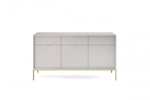 Комод Perfect Home Nova 3-дверный с 3 ящиками и золотыми ножками KSZ154 Серый