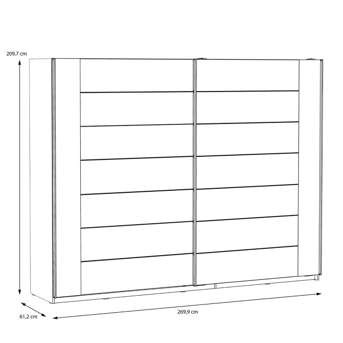 Шкаф-купе 2D Forte BELLEVUE BLQS128E1-N09