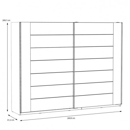 Шкаф-купе 2D Forte BELLEVUE BLQS128E1-N09