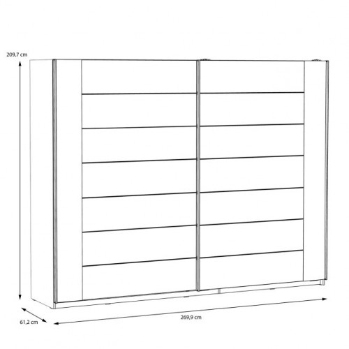 Шкаф-купе 2D Forte BELLEVUE BLQS128E1-N09