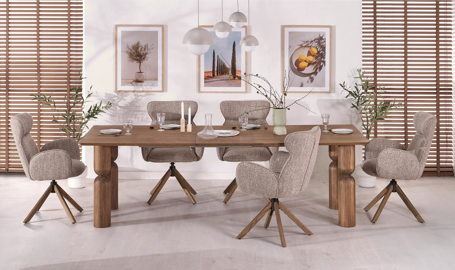 Стол обеденный разкладной HALMAR MELTON орех светлый