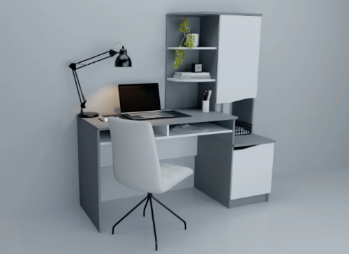 Стол NTR- GASTON Белая Аляска /графит левый