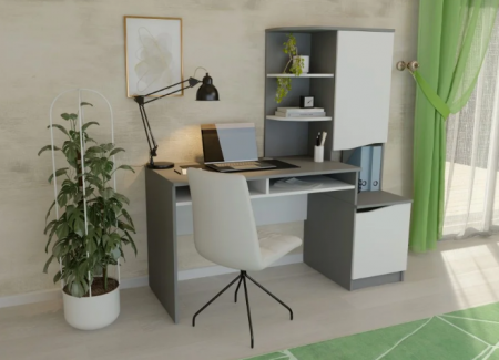 Стол NTR- GASTON Белая Аляска /графит левый