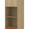 Шкаф книжный на 1 дверь с 2 ящиками Helvetia SCANDI 24D5OH88 (дуб/кирпич)