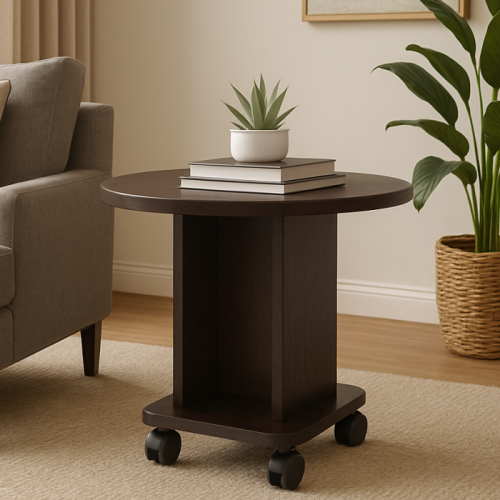 Стол журнальный на колесах EVR- Визит венге темный