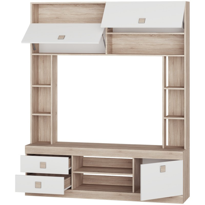 Комплект в гостиную EVR- Соната-3 дуб Сонома + фасад белый