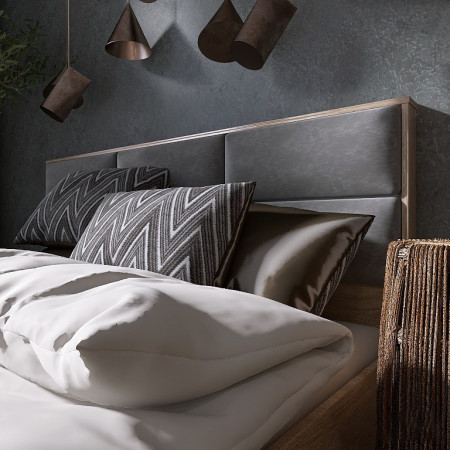 Кровать с мягким изголовьем EVR- Лайт (каркас) дуб Сонома