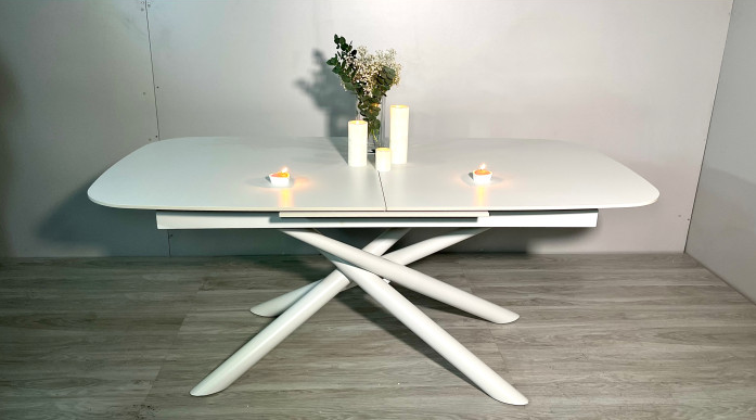 Стол обеденный модерн super premium ceramic  Evro- Copenhagen Nordland white T7091A 