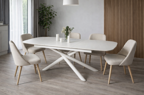 Стол обеденный модерн super premium ceramic  Evro- Copenhagen Nordland white T7091A 