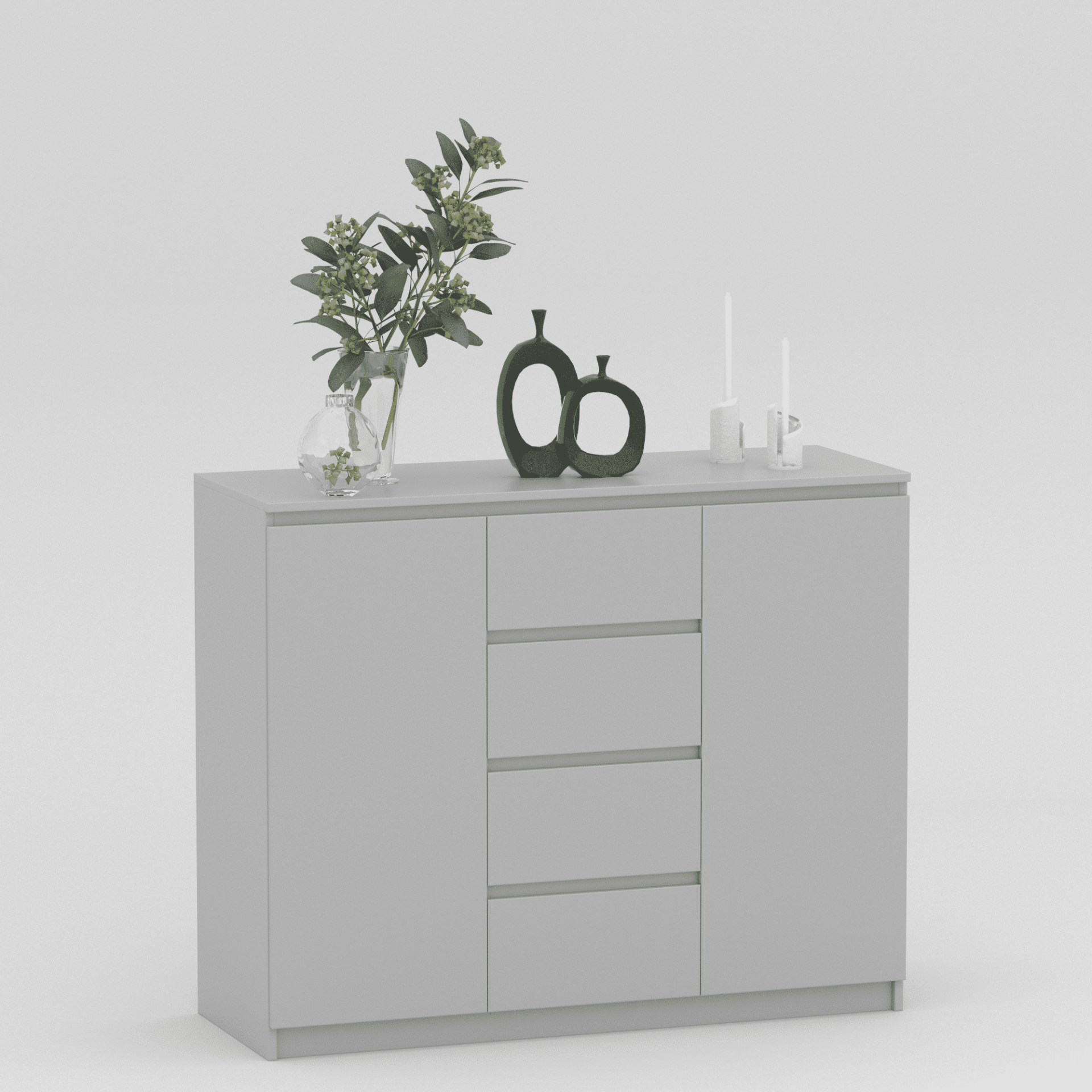 Комод 98х120х43 см KOD- КМ-4-2ф Стиль