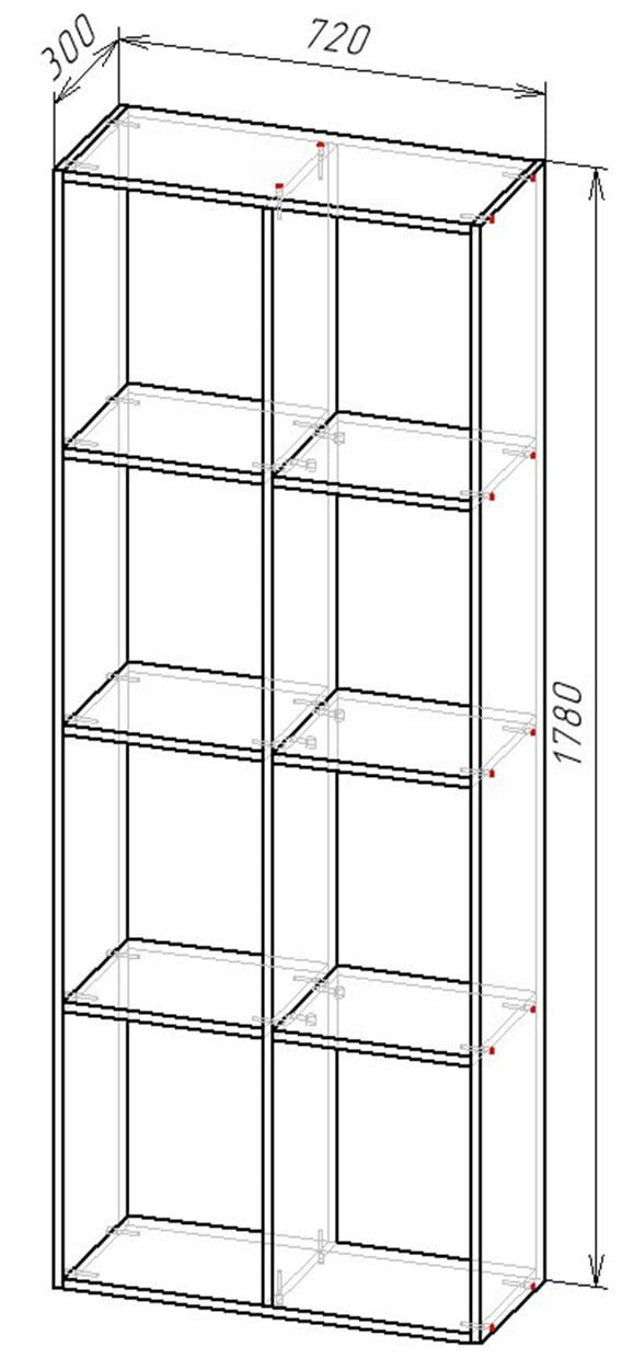 Стеллаж с полками 178х72х30 см KOD- СТ-8-детский