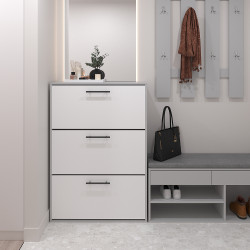 Тумба для обуви 117х80х32 см KOD- ОП-3 (белый фасад)