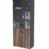 Стелаж со скляними двірцятами LFT- Open Office NT5-80-2MD-2SK