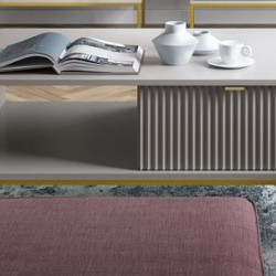 Стол журнальный Perfect Home Nova с 2 ящиками и золотыми ножками L104 Серый