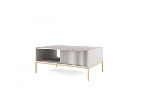 Стол журнальный Perfect Home Nova с 2 ящиками и золотыми ножками L104 Серый