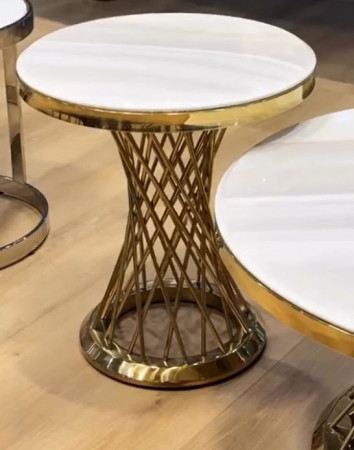 Комплект журнальных столов Elt- T-10 золото + мрамор