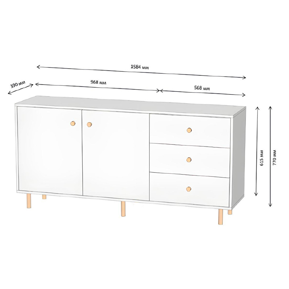 Комод Хьюге-5 Кашемир (LION-041112) ТОП