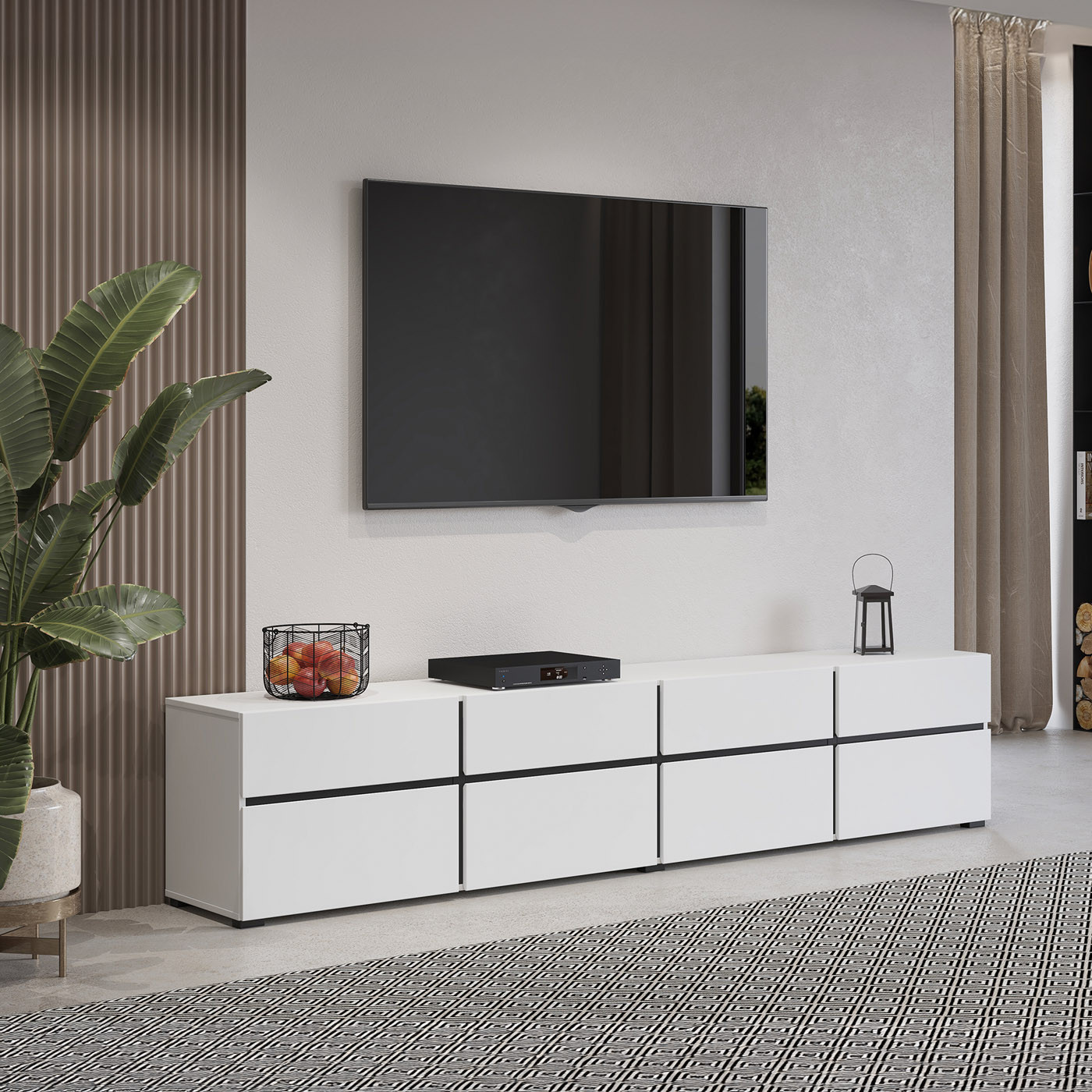 Комплект в гостиную Helvetia CROSS (белый-черный)