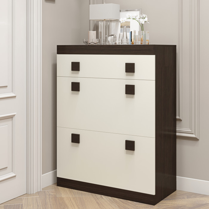 Тумба для обуви в прихожую EVR- Соната ТО-800 венге + фасад белый