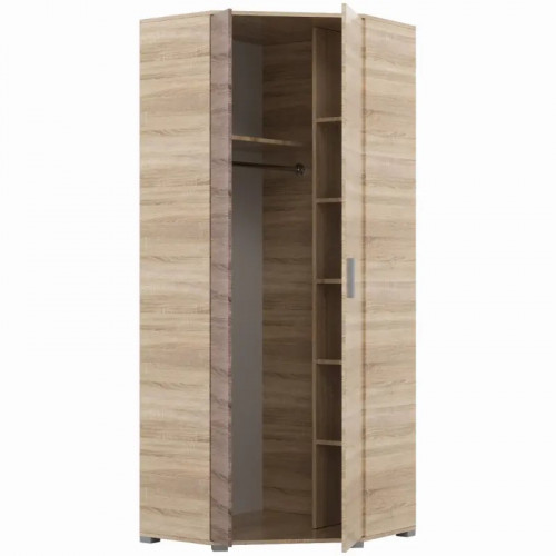 Шкаф угловой на 2 двери EVR- Бриз ШКУ-14 дуб Сонома + фасад трюфель
