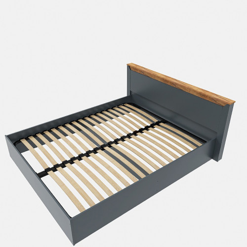 Кровать двуспальная EVR- Нордик-1600 (основа ламель) дуб крафт золотой + графит