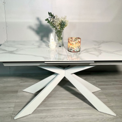 Стол обеденный модерн super premium ceramic  Evro- Oregon Bently White Gloss