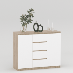 Комод 98х120х43 см KOD- КМ-4-2ф Стиль (белый фасад)