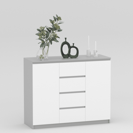 Комод 98х120х43 см KOD- КМ-4-2ф Стиль (белый фасад)