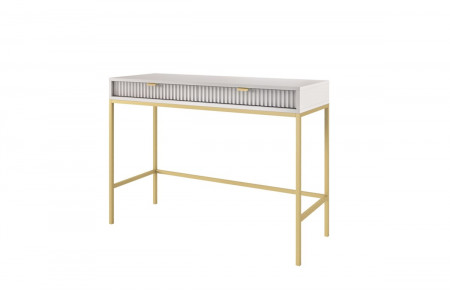 Стол туалетный Perfect Home Nova с 2 ящиками и золотыми ножками T104 Серый
