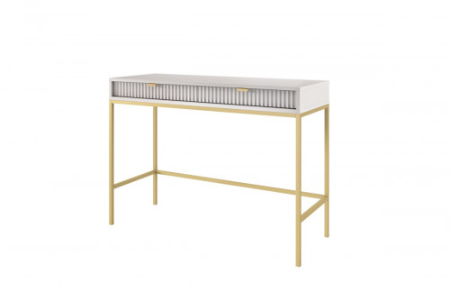 Стол туалетный Perfect Home Nova с 2 ящиками и золотыми ножками T104 Серый