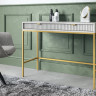 Стол туалетный Perfect Home Nova с 2 ящиками и золотыми ножками T104 Серый