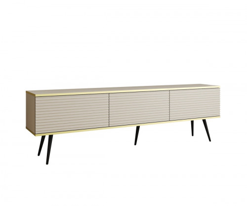 Тумба под ТВ Perfect Home Оро / Oro RTV175 MDF 3-дверная с черными ножками Бежевый