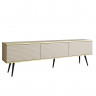 Тумба под ТВ Perfect Home Оро / Oro RTV175 MDF 3-дверная с черными ножками Бежевый