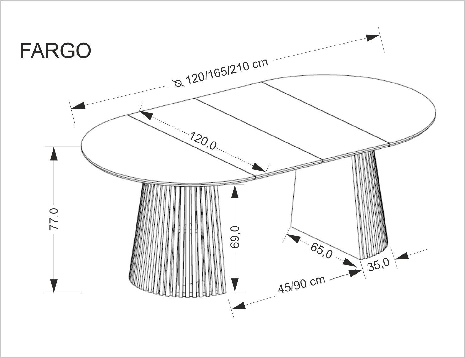 Стол HALMAR FARGO натуральный