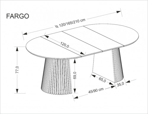 Стол HALMAR FARGO натуральный