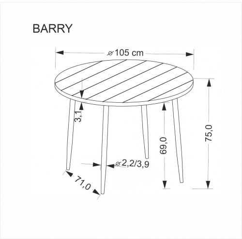 Стол обеденный HALMAR BARRY 105 см