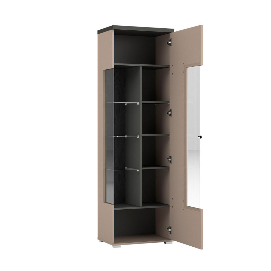 Витрина на 1 дверь в гостиную Helvetia SERIO 24CJNI05 (конго-антрацит-черный/конго)