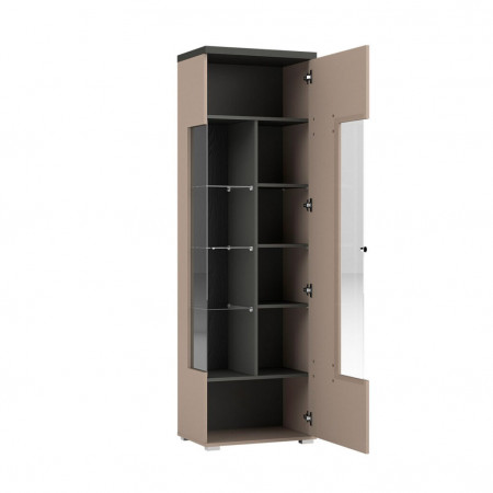 Витрина на 1 дверь в гостиную Helvetia SERIO 24CJNI05 (конго-антрацит-черный/конго)