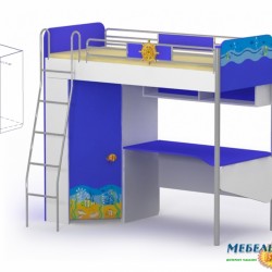 Стол+кровать+шкаф BR-Оd-16-2 Ocean (Океан)