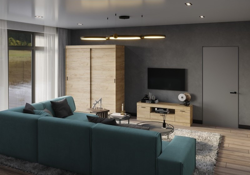 Комплект в гостиную EVR- Соната-10 дуб крафт золотой