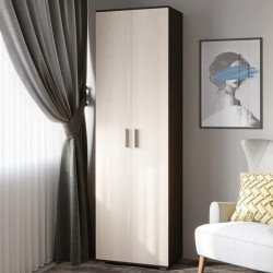 Шкаф распашной на 2 двери EVR- ШП-1 венге + фасад дуб молочный