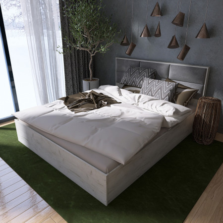 Кровать с мягким изголовьем EVR- Лайт (каркас) крафт белый