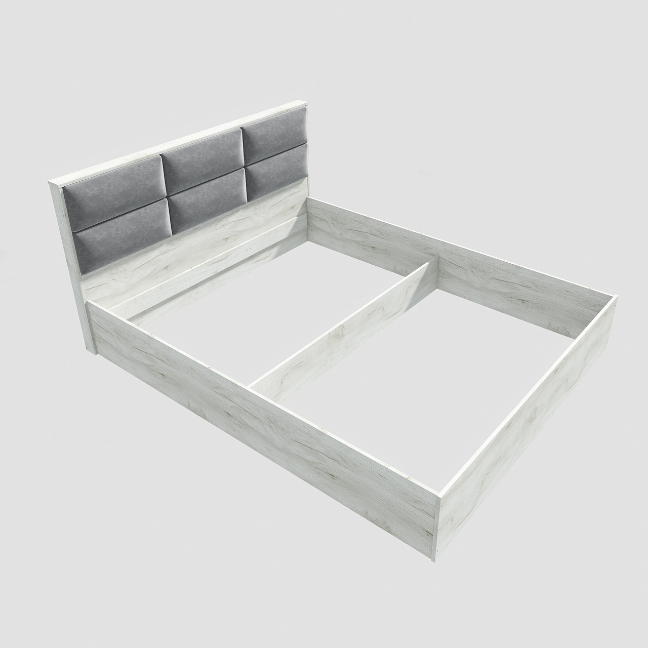 Кровать с мягким изголовьем EVR- Лайт (каркас) крафт белый