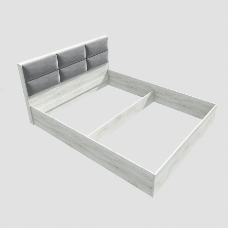 Кровать с мягким изголовьем EVR- Лайт (каркас) крафт белый