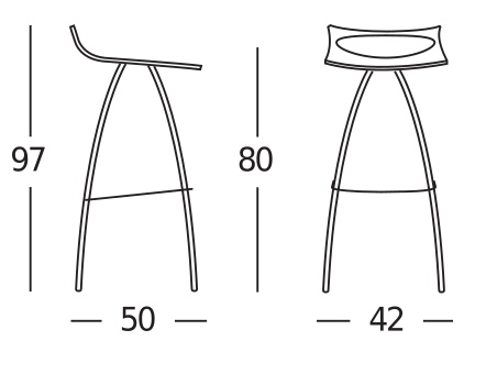 Стул барный VLL- SCAB Diablito 2291VL (антрацит, белый)
