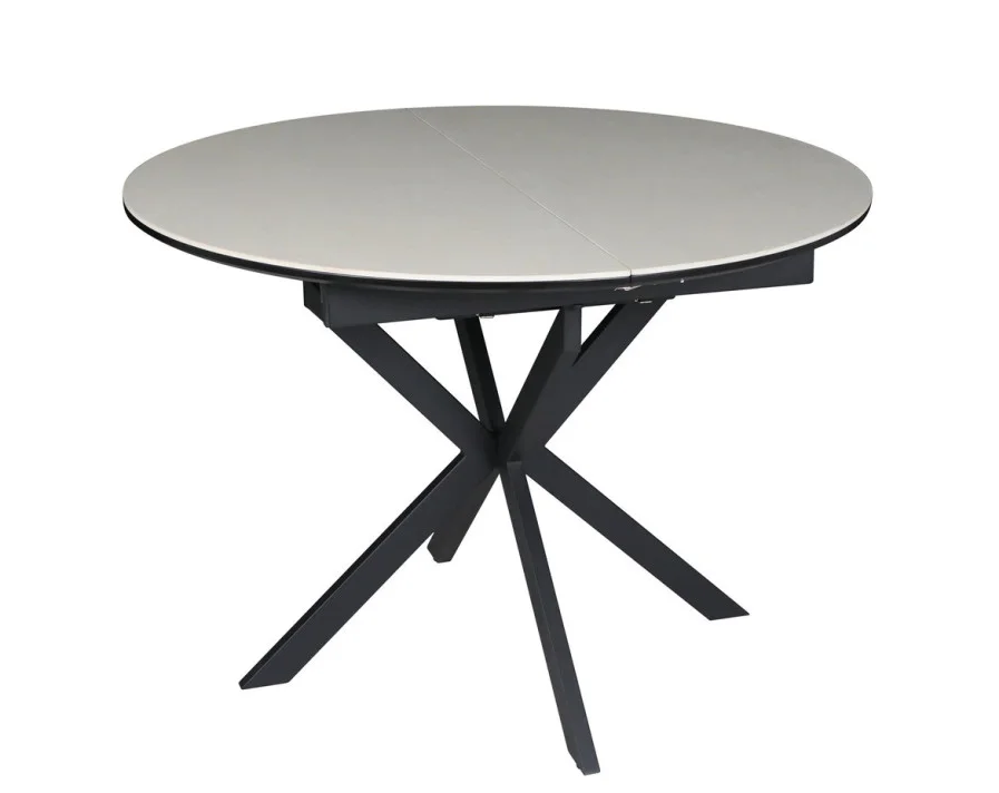 Стол раскладной INI- GENEWA CERAMIC 105(140)*105 бежевый/черный 