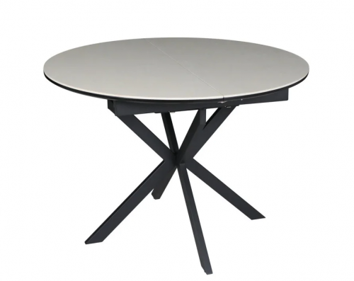 Стол раскладной INI- GENEWA CERAMIC 105(140)*105 бежевый/черный 